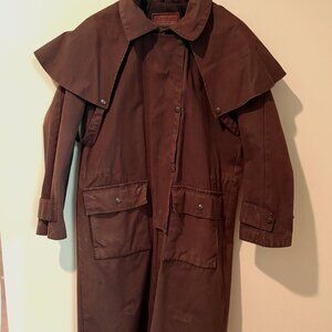 Outback Trading Company Brown Oilskin Duster Trench Coat